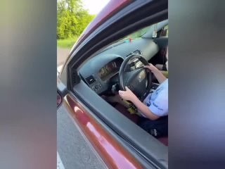 "sonya with@kaaa" - dad decided to teach her daughter to drive a car, the result is on the video