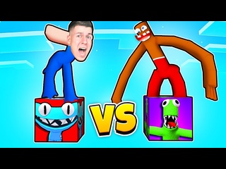 [vladus - minecraft] crazy battle lucky blok blue vs lakiblock green rainbow friends 2 in minecraft vladus