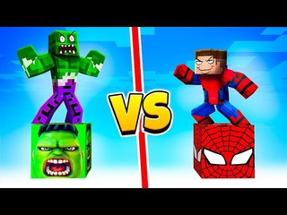 [vladus-minecraft] superhero battle of lucky blok spider-vs hulk hulk in minecraft minecraft